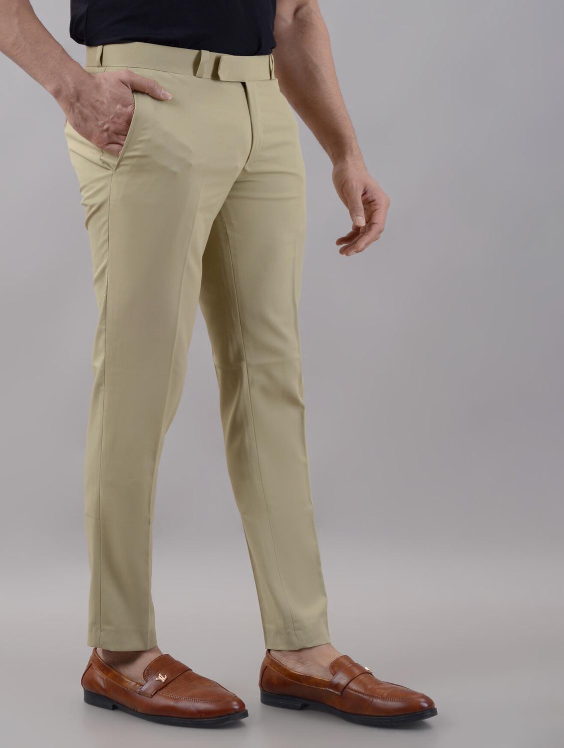 men solid mid rise flat front formal trouser - 21988799 - Standard Image - 1