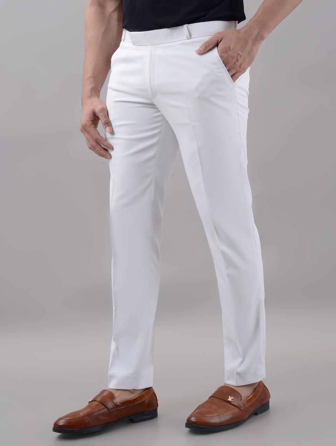 men solid mid rise flat front formal trouser - 21988801 -  Standard Image - 1