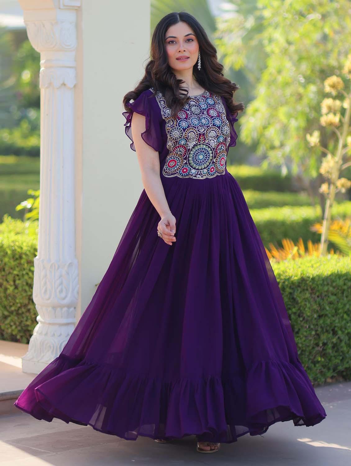 women solid with work round neck tiered dress - 21988803 - Standard Image - 1