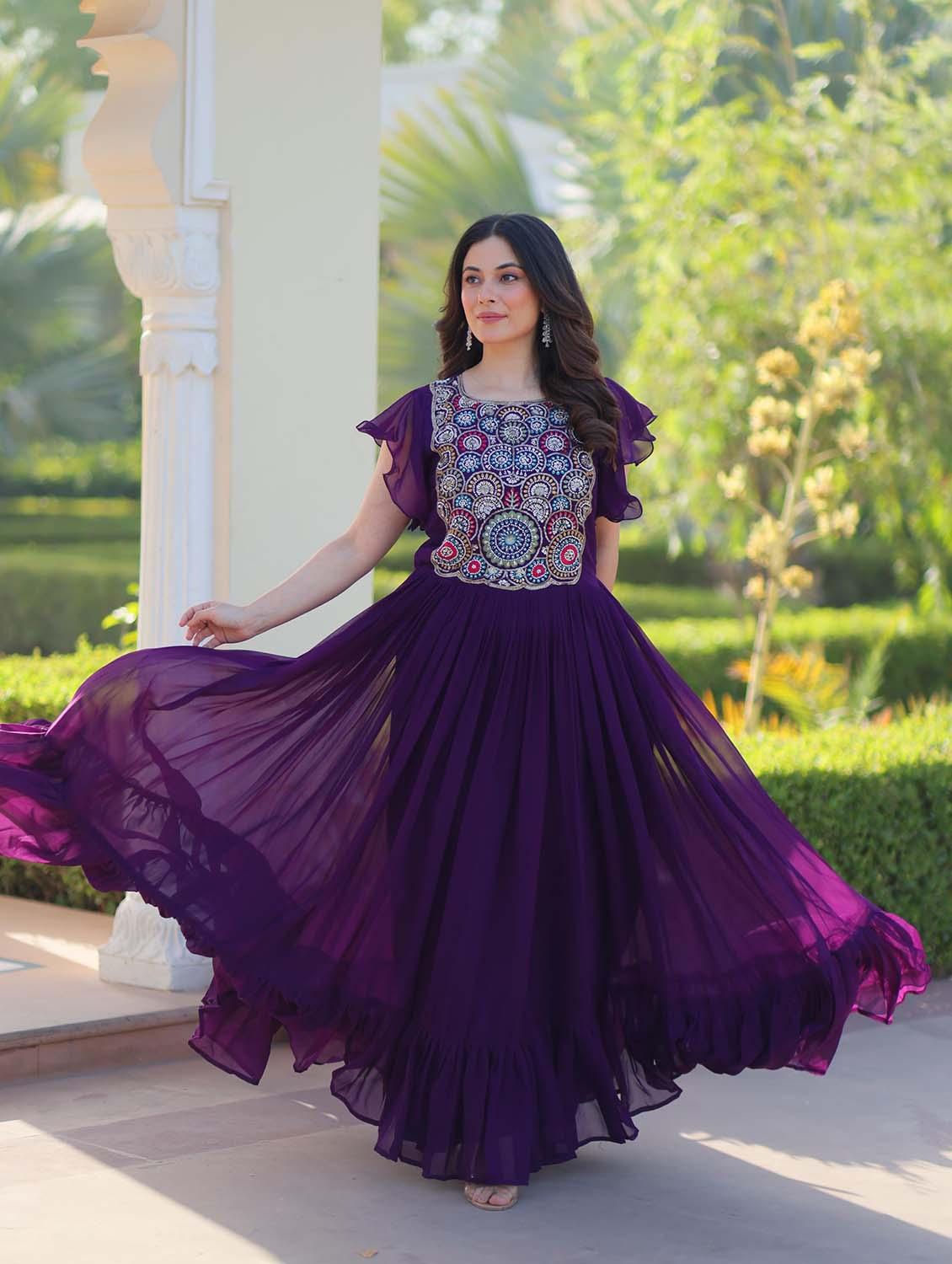 women solid with work round neck tiered dress - 21988803 - Standard Image - 4