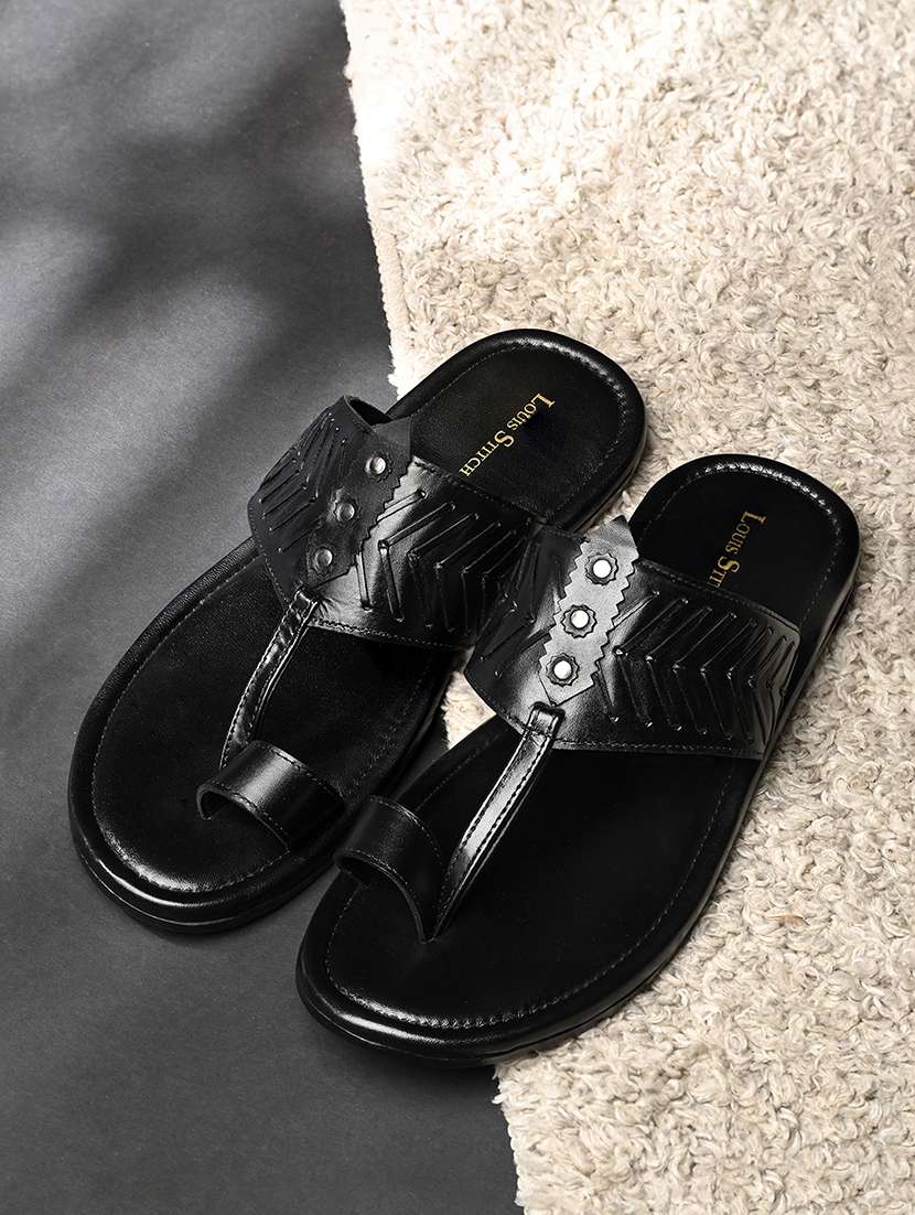 men cut work toe separator kolhapuri sandal - 21988804 -  Standard Image - 1