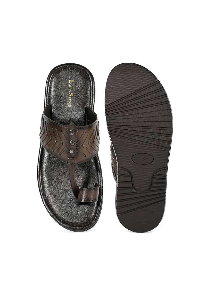 men cut work toe separator kolhapuri sandal - 21988805 -  Standard Image - 4