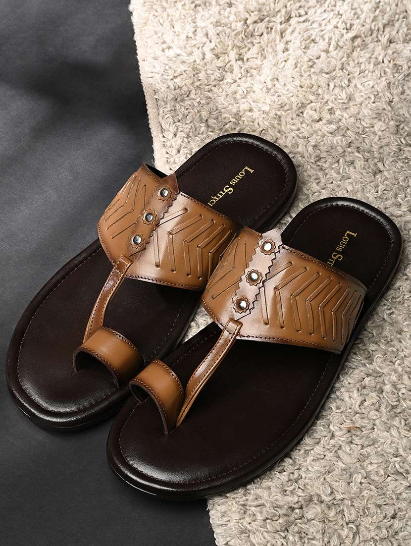 men cut work toe separator kolhapuri sandal - 21988806 -  Standard Image - 1