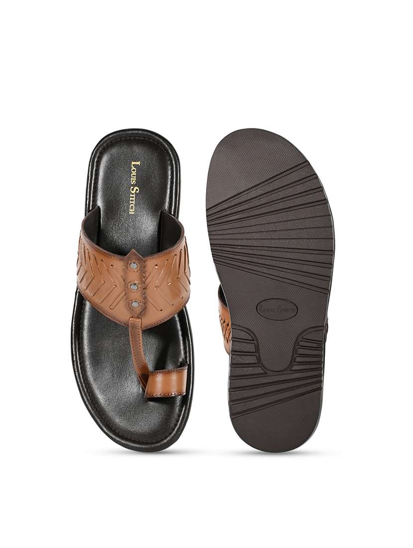 men cut work toe separator kolhapuri sandal - 21988806 -  Standard Image - 4