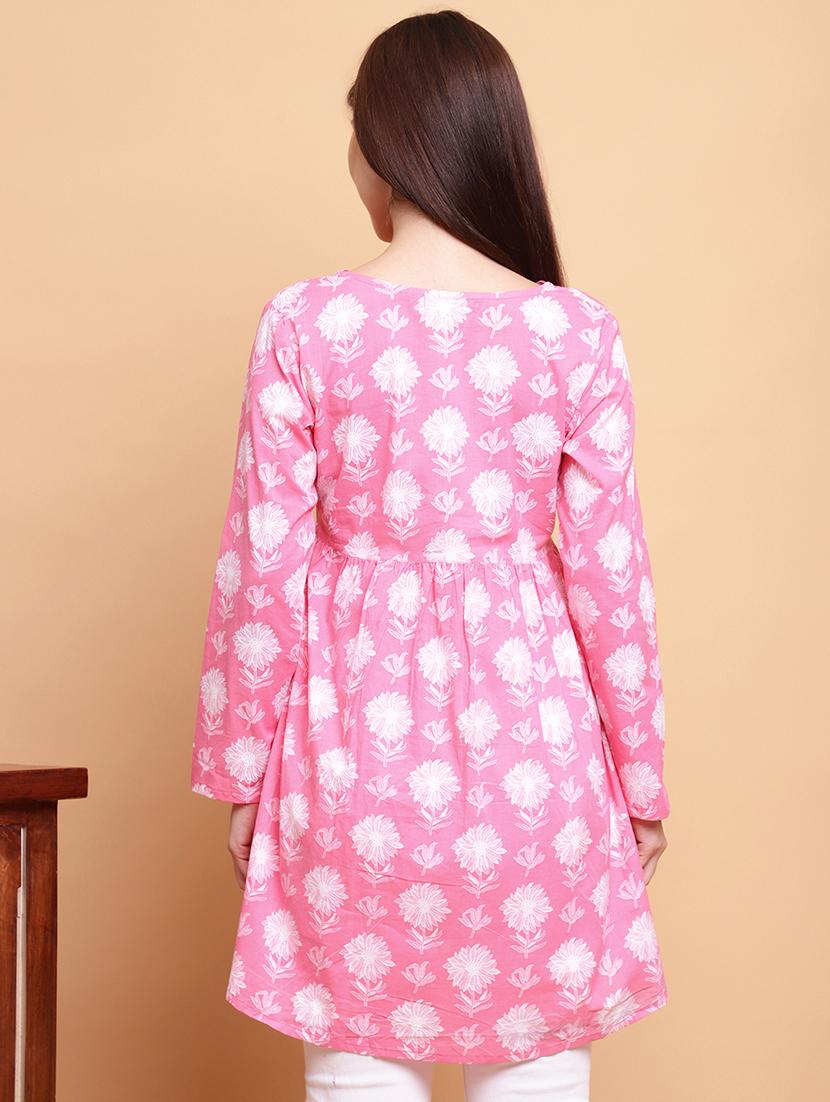 women floral printed long sleeve flared kurti - 21988820 - Standard Image - 4