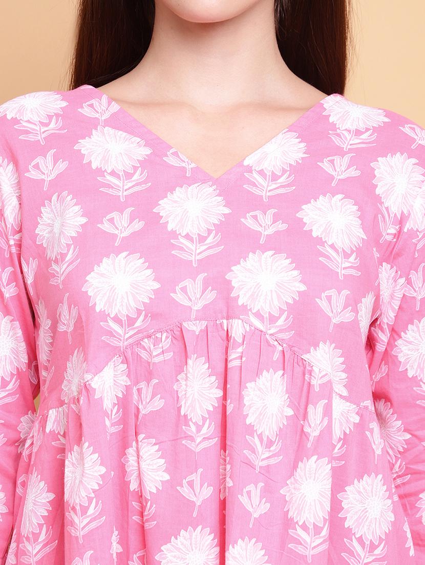 women floral printed long sleeve flared kurti - 21988820 - Standard Image - 6