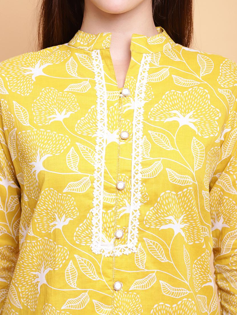 women printed three quarter sleeve a-line kurti - 21988822 - Standard Image - 6