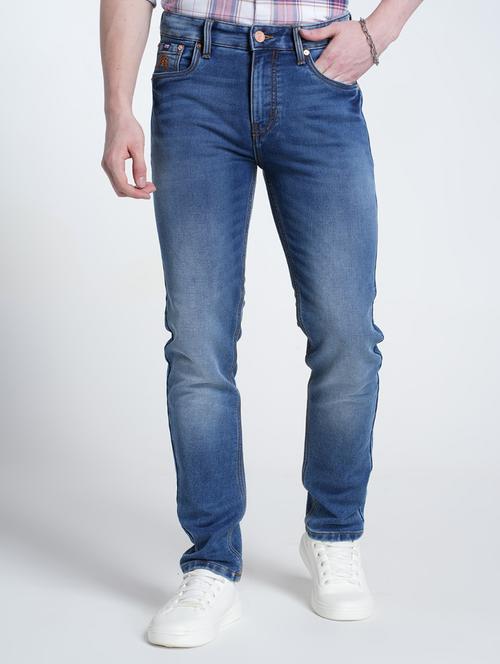 men washed mid rise full length jeans - 21988829 - Standard Image - 0