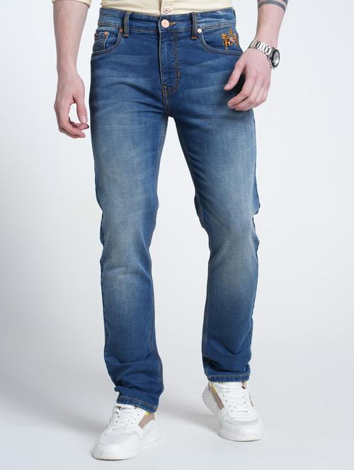 men washed mid rise full length jeans - 21988847 - Standard Image - 0