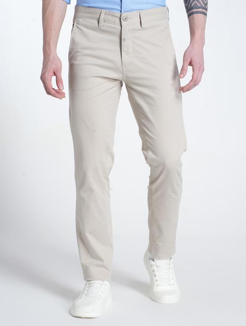 men solid mid rise flat front casual chinos - 21988893 - Standard Image - 0
