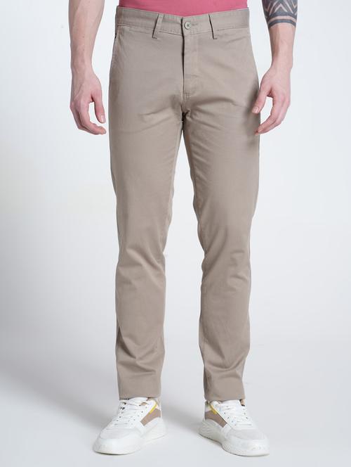 men solid mid rise flat front casual chinos  - 21988911 -  Standard Image - 0