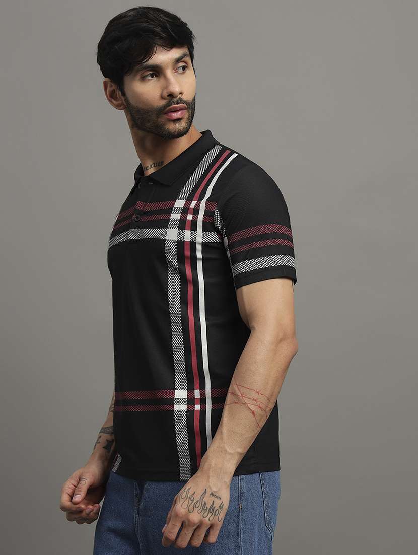 black cotton blend all over print tshirt - 21988953 - Standard Image - 1