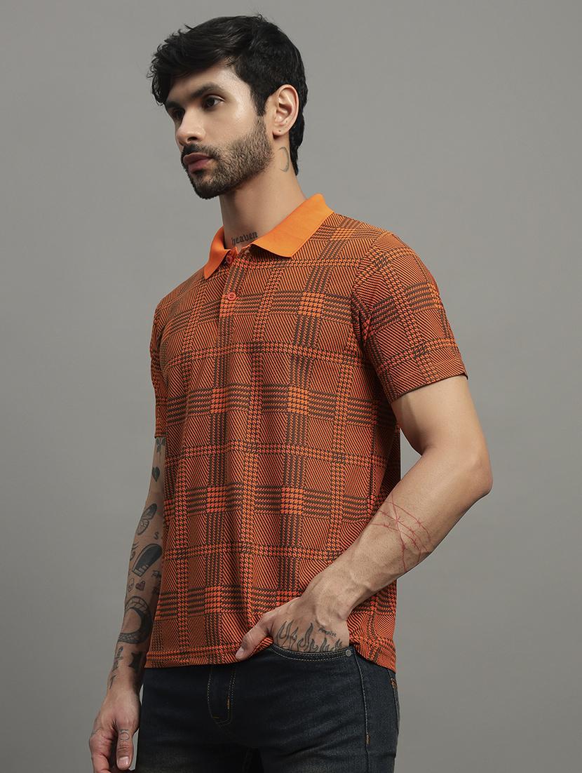 orange cotton blend all over print tshirt - 21988957 - Standard Image - 1