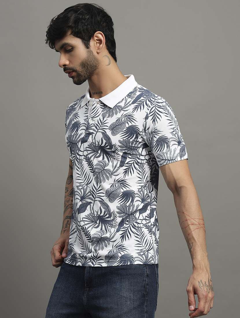 white cotton blend all over print tshirt - 21988960 - Standard Image - 1