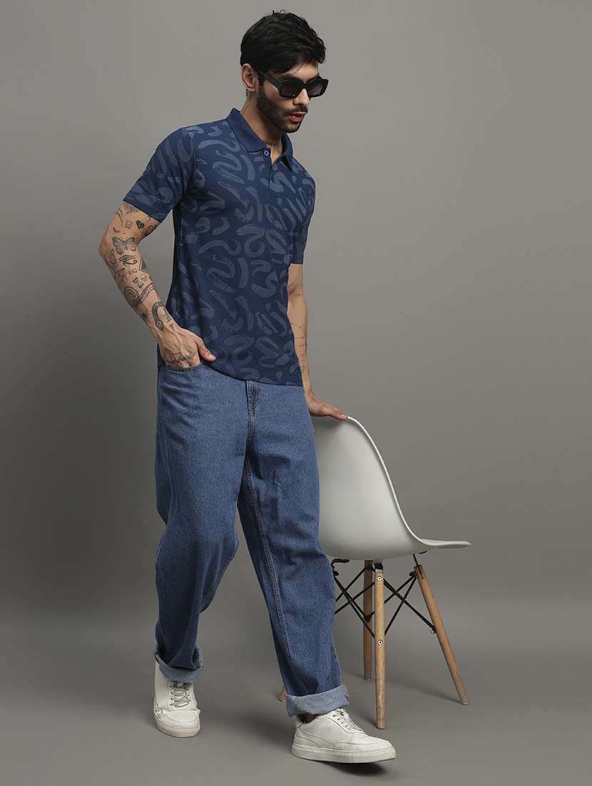 men printed short sleeve slim fit polo t-shirt - 21988965 - Standard Image - 4