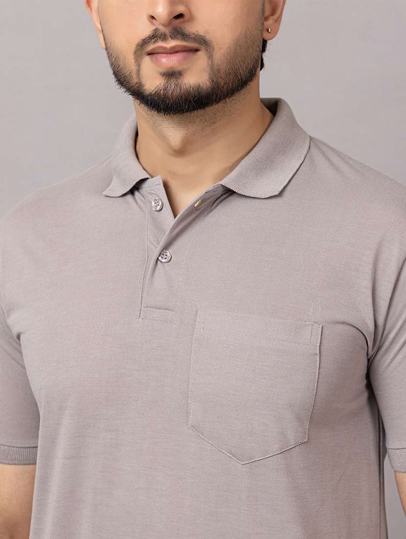 men solid short sleeve slim fit polo t-shirt - 21989344 -  Standard Image - 4