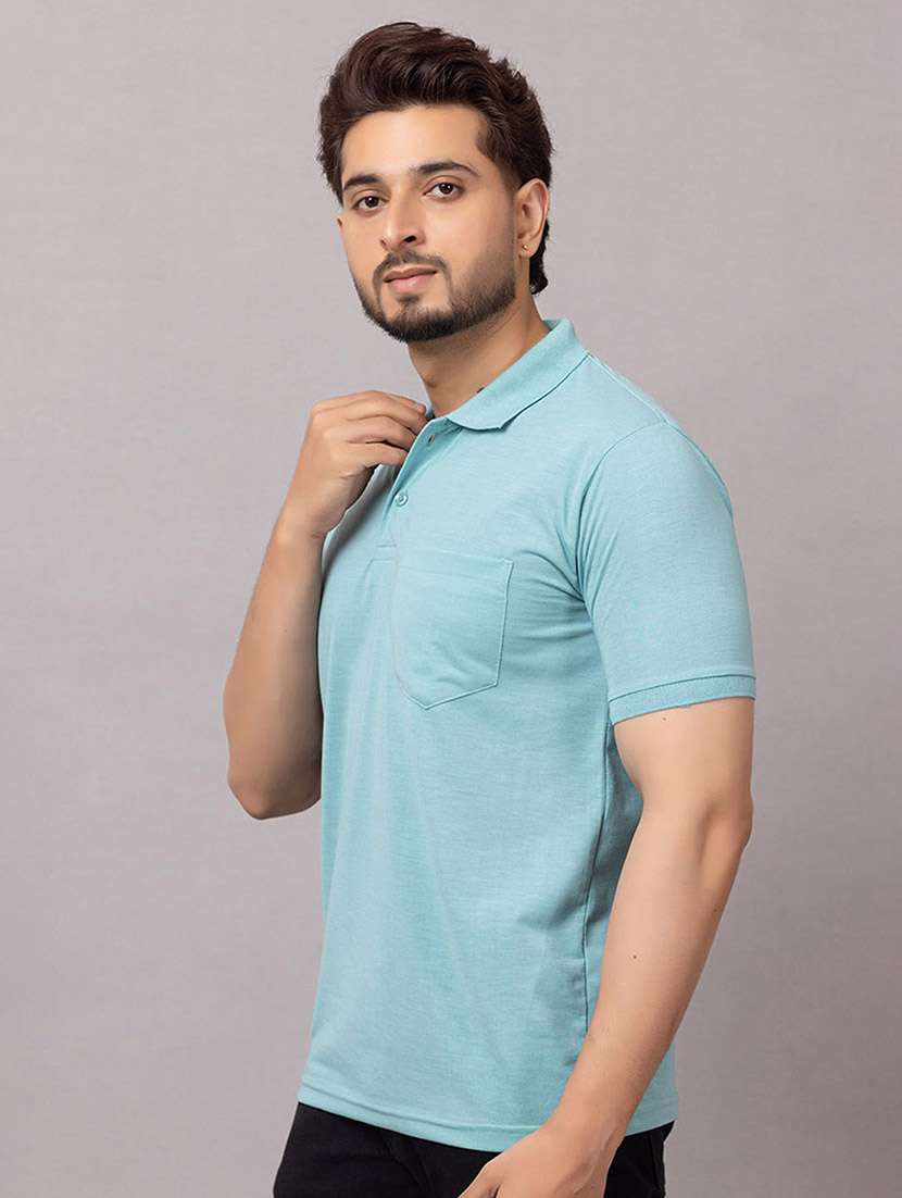 men solid short sleeve slim fit polo t-shirt - 21989346 -  Standard Image - 1