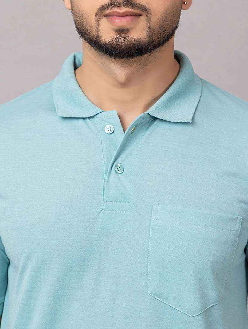 men solid short sleeve slim fit polo t-shirt - 21989346 -  Standard Image - 4