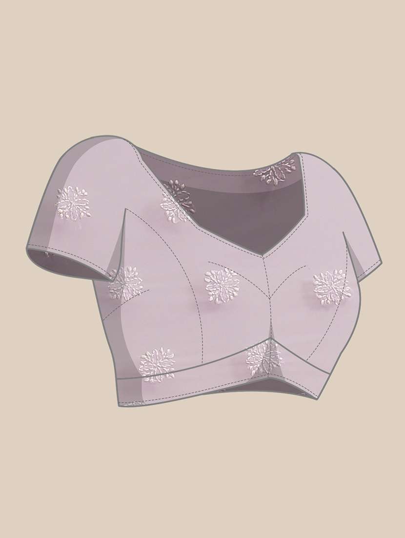 women solid with work chikankari saree with blouse - 21989350 - Standard Image - 6