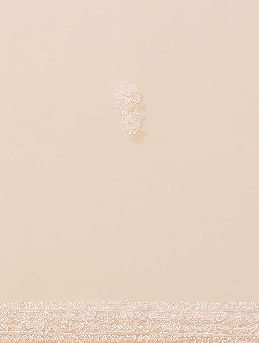 women solid with work chikankari saree with blouse - 21989362 -  Standard Image - 4