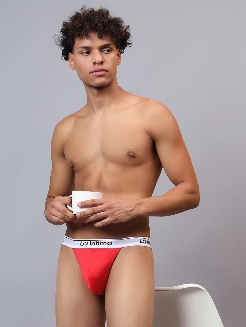 men solid low rise thongs - 21989400 -  Standard Image - 1