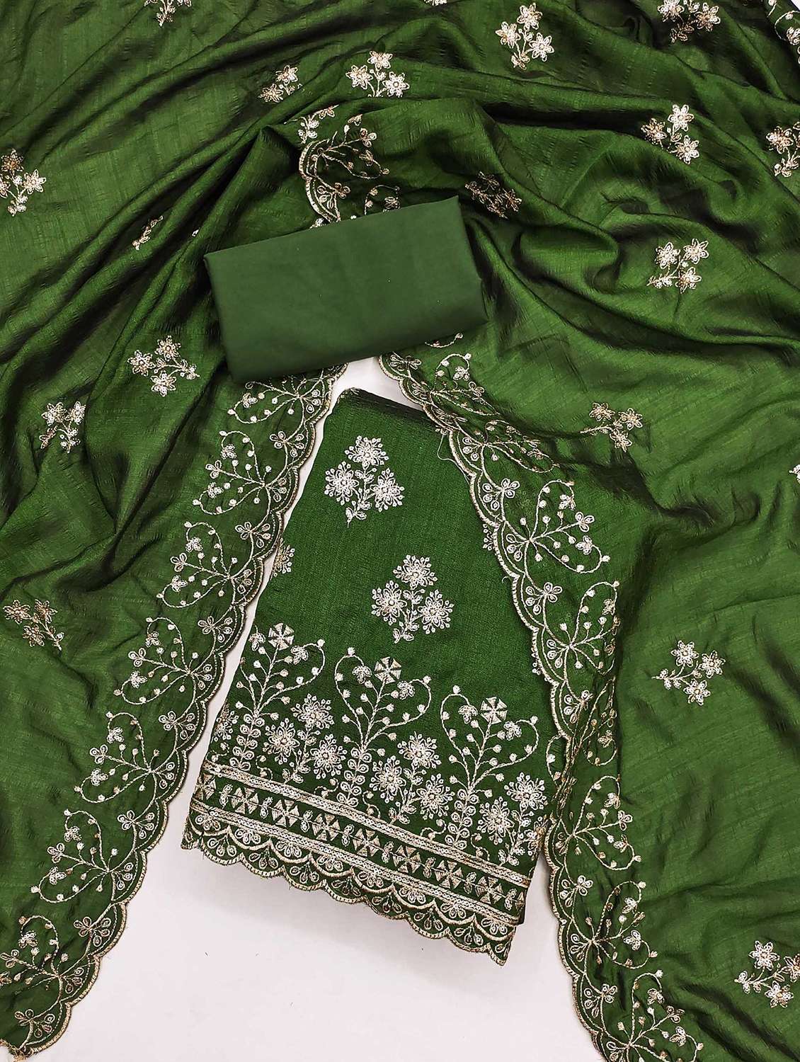 women solid with work embroidered unstitched suit set - 21989440 -  Standard Image - 1