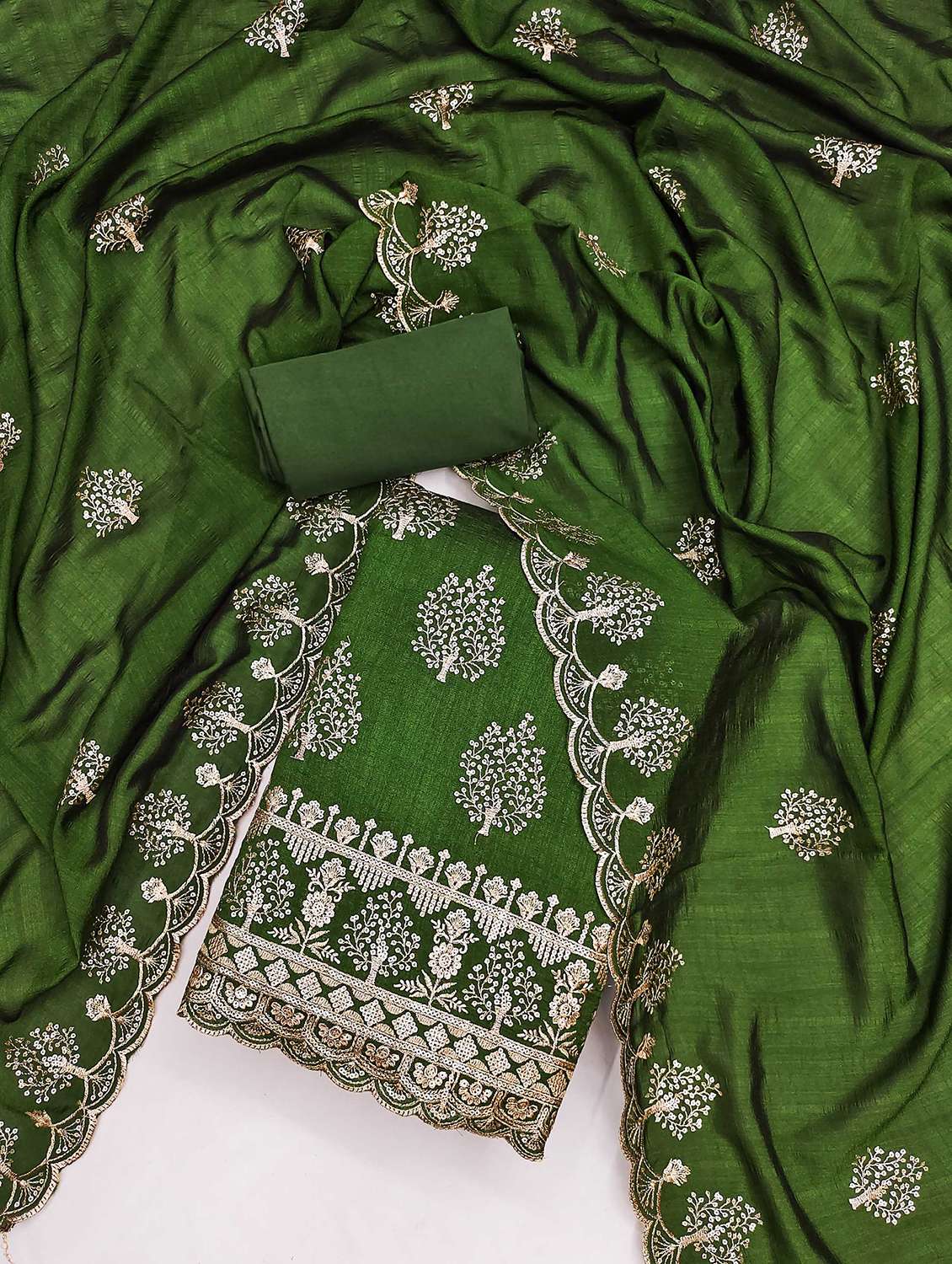 women solid with work embroidered unstitched suit set - 21989456 -  Standard Image - 1