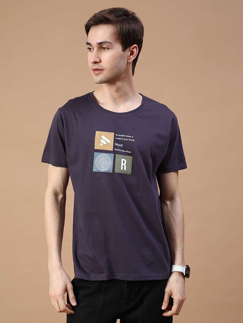 men chest print short sleeve regular fit t-shirt - 21989469 -  Standard Image - 1