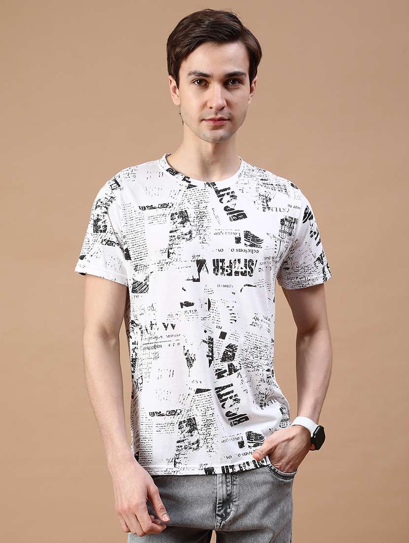 men printed short sleeve regular fit t-shirt - 21989478 -  Standard Image - 1
