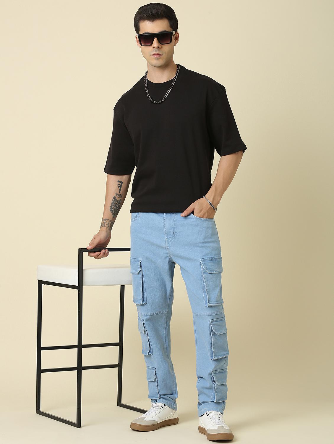 blue denim cargos - 21989512 - Standard Image - 4