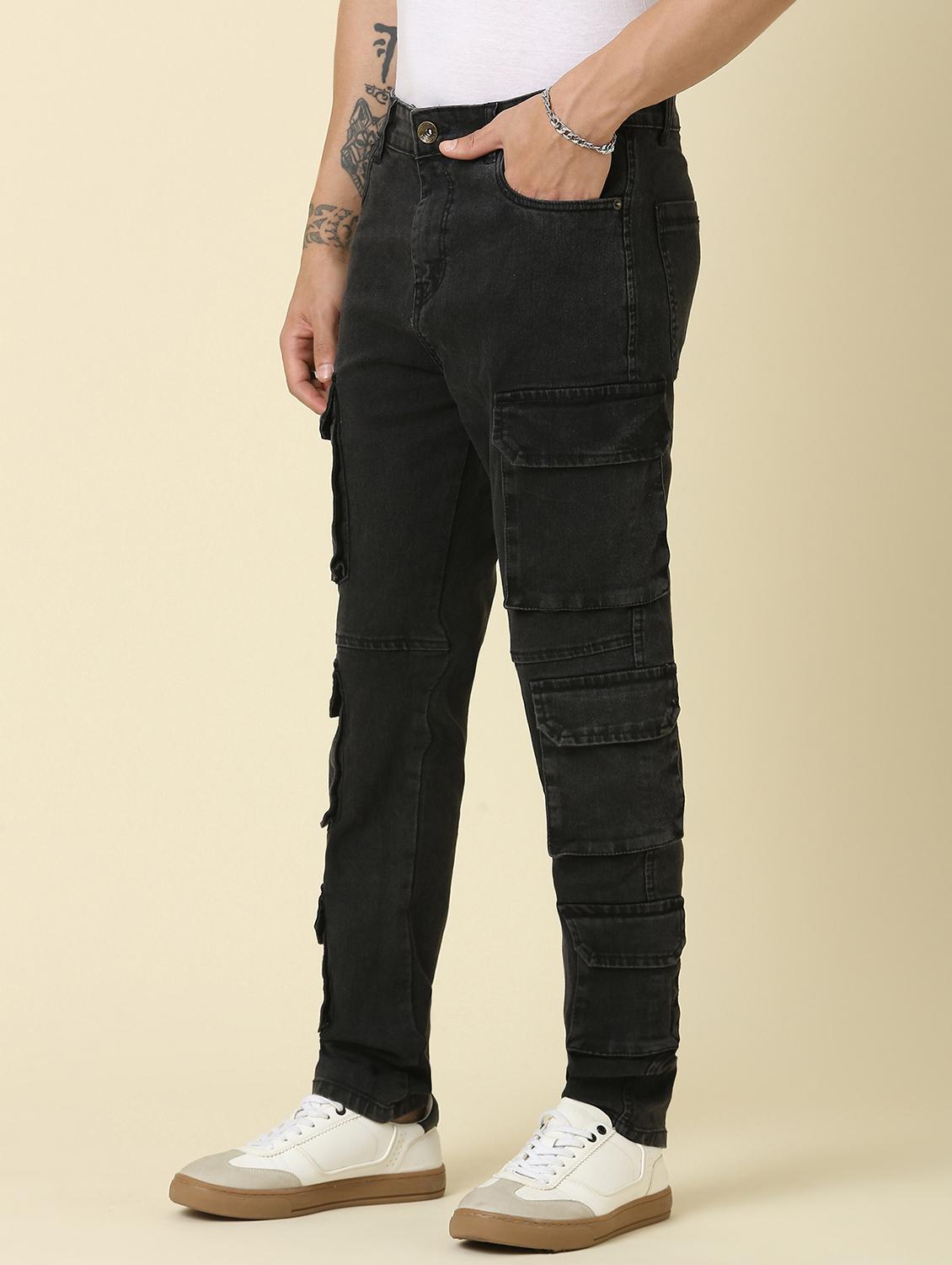 black denim cargos - 21989513 -  Standard Image - 1