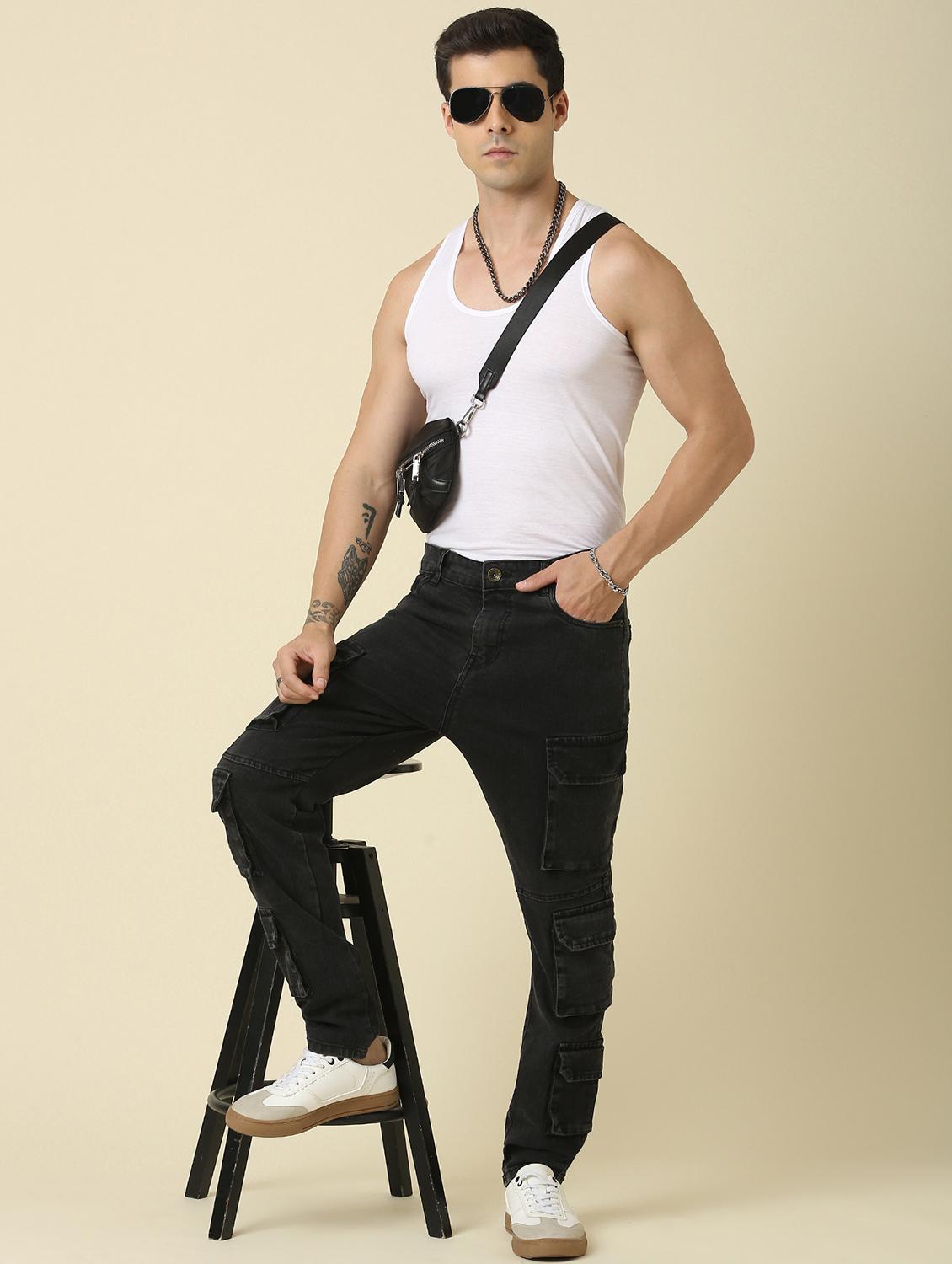 black denim cargos - 21989513 - Standard Image - 4