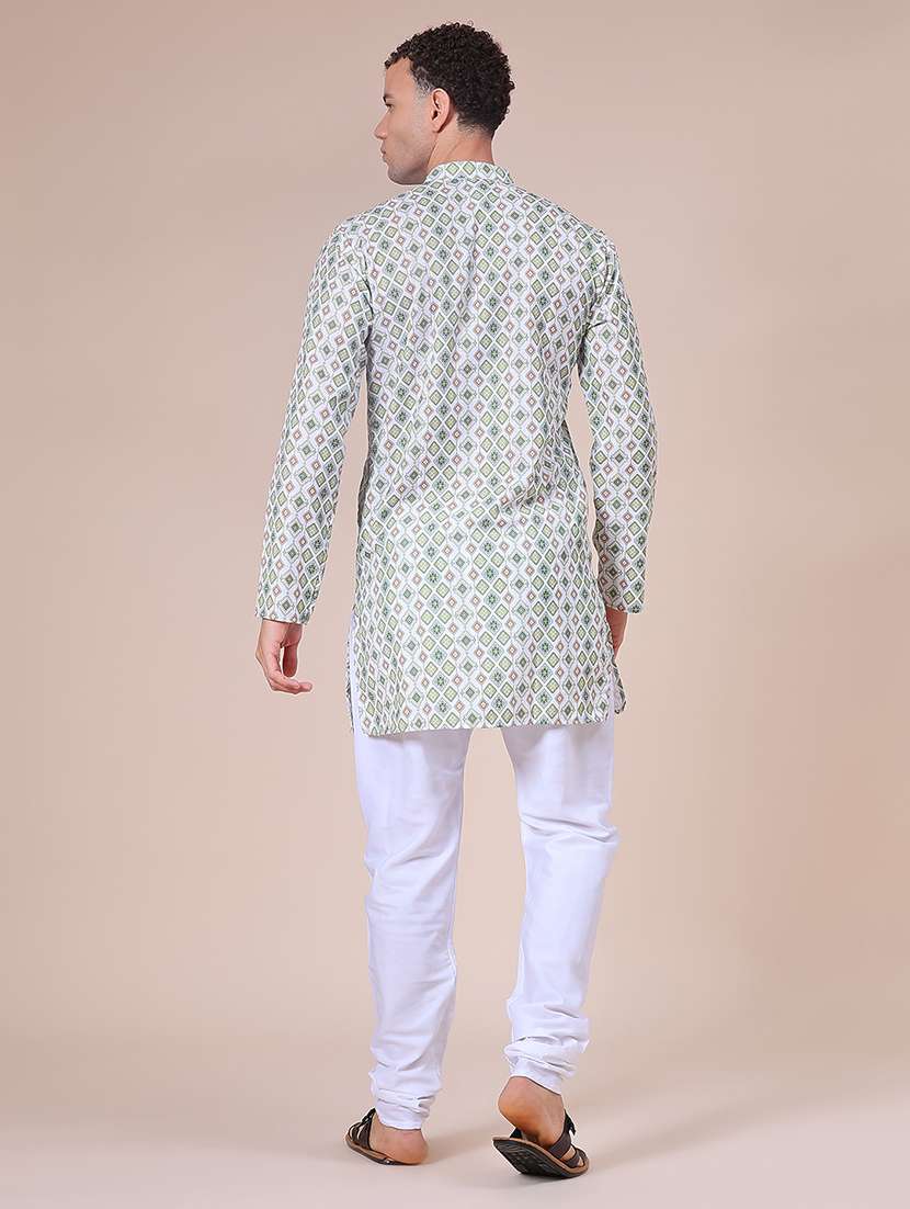 Men Printed Mandarin Neck Long Sleeve Kurta - 21989593 -  Standard Image - 4
