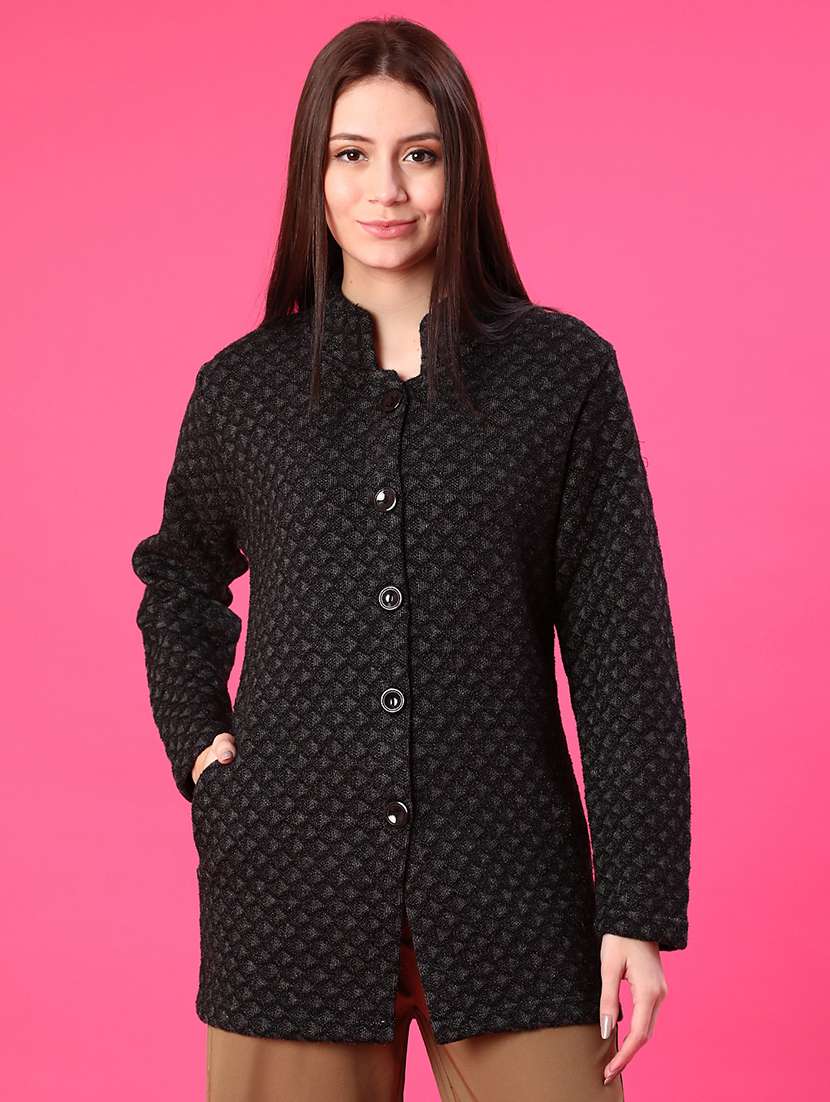 women self design long sleeve cardigan - 21989643 -  Standard Image - 1