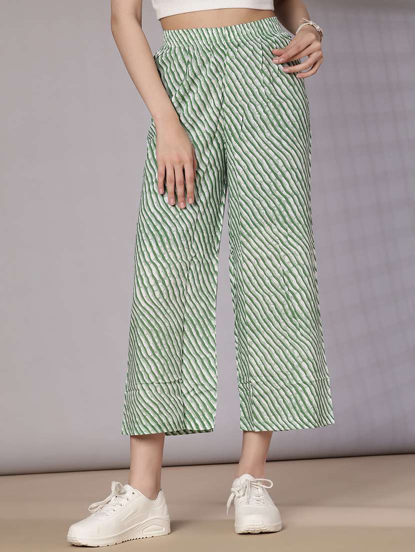 women printed mid rise palazzo