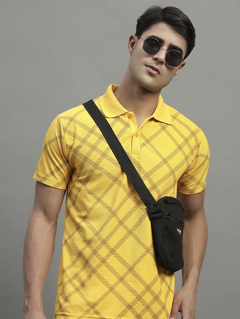 men printed short sleeve regular fit polo t-shirt