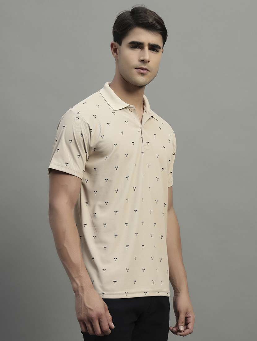 men printed short sleeve regular fit polo t-shirt - 21989844 -  Standard Image - 1