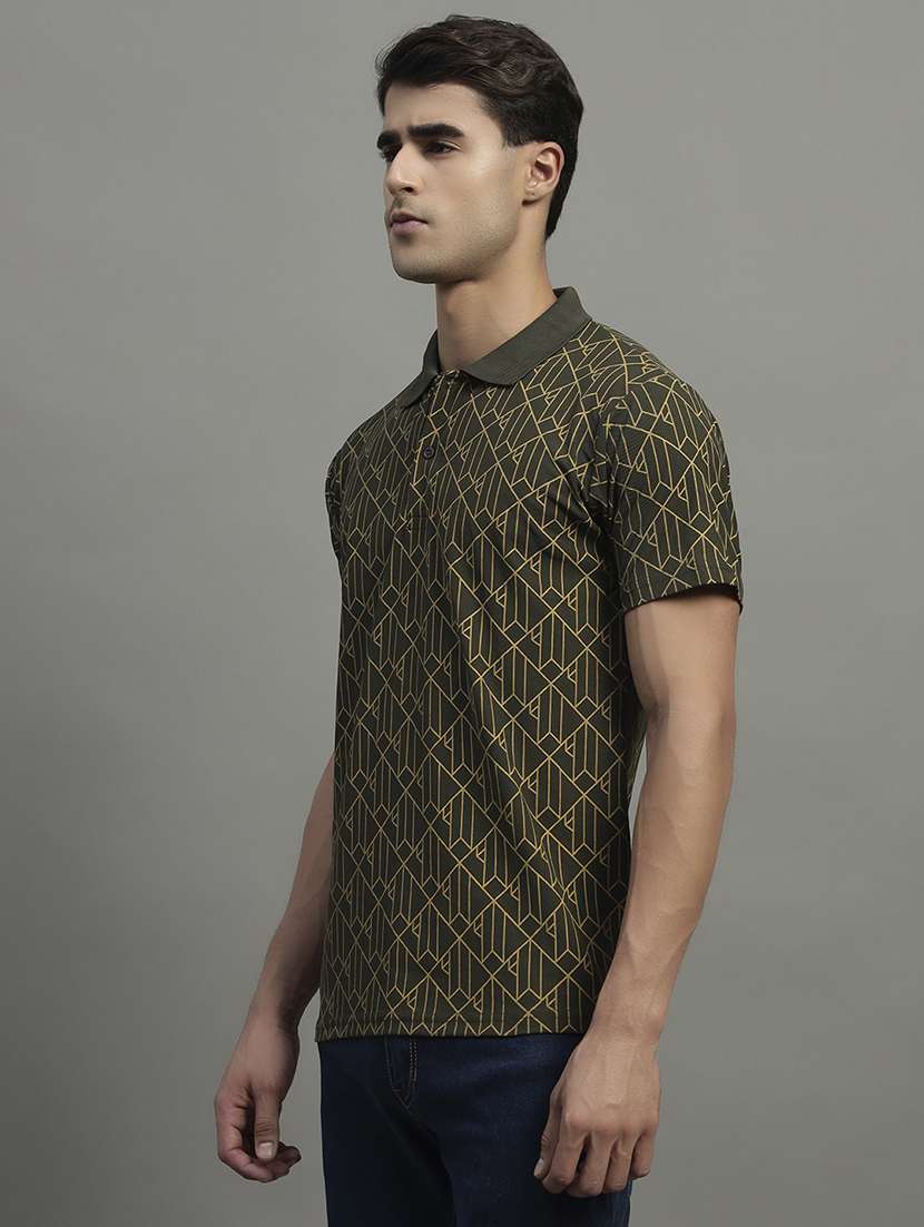 men printed short sleeve regular fit polo t-shirt - 21989847 -  Standard Image - 1