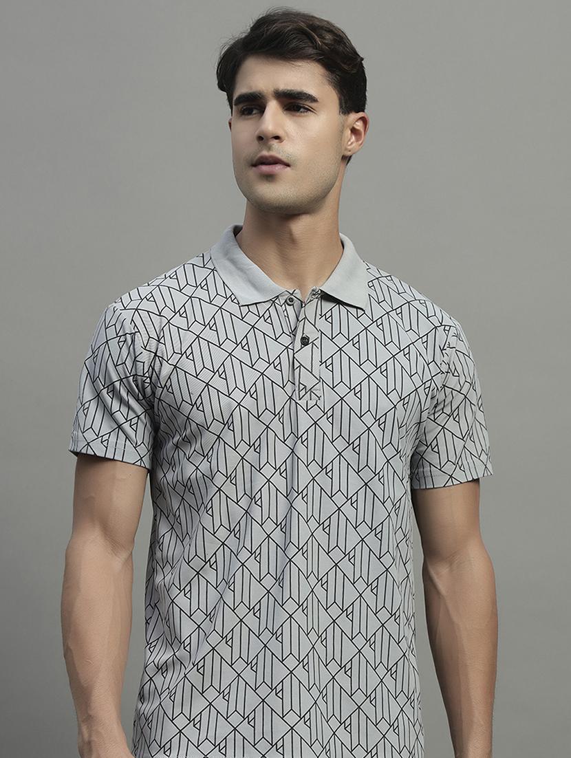men printed short sleeve regular fit polo t-shirt - 21989848 - Zoom Image - 0