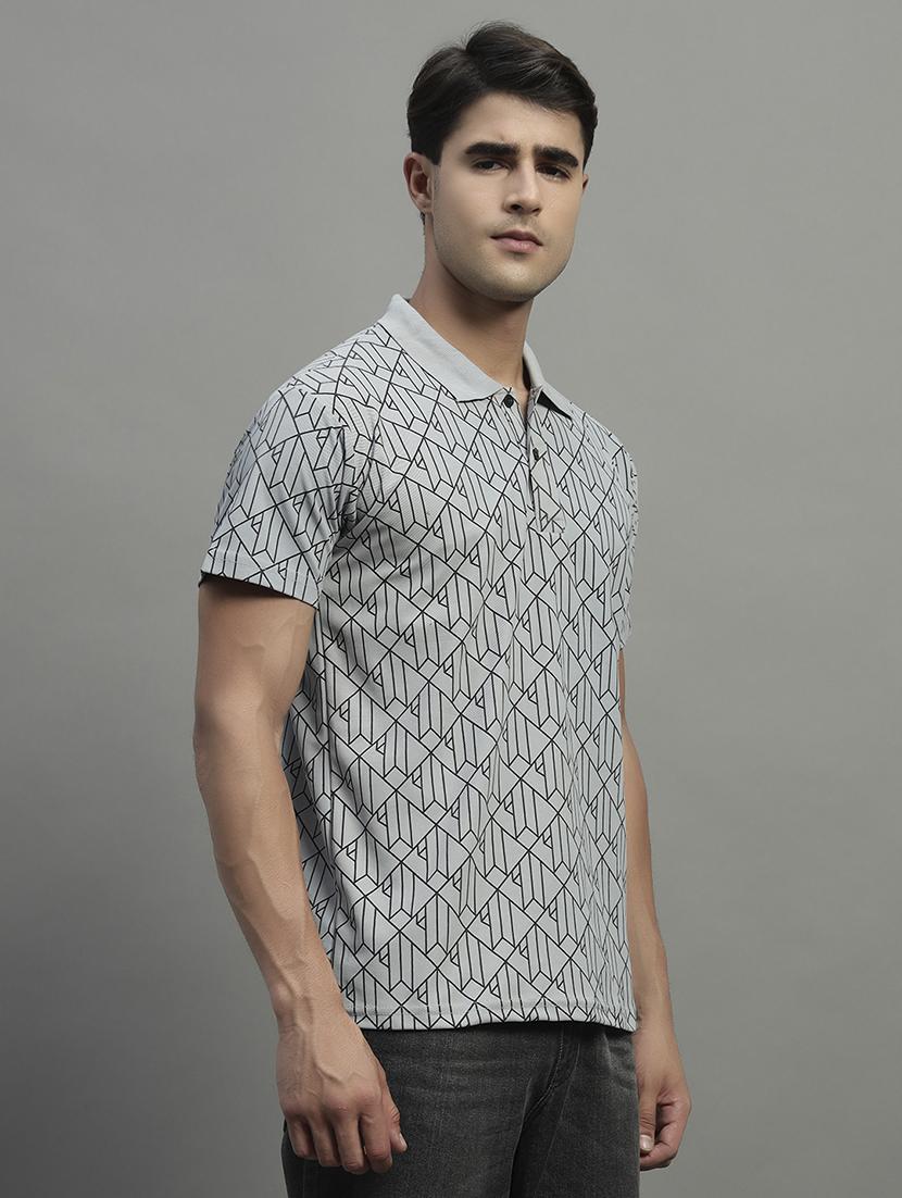 men printed short sleeve regular fit polo t-shirt - 21989848 - Standard Image - 1