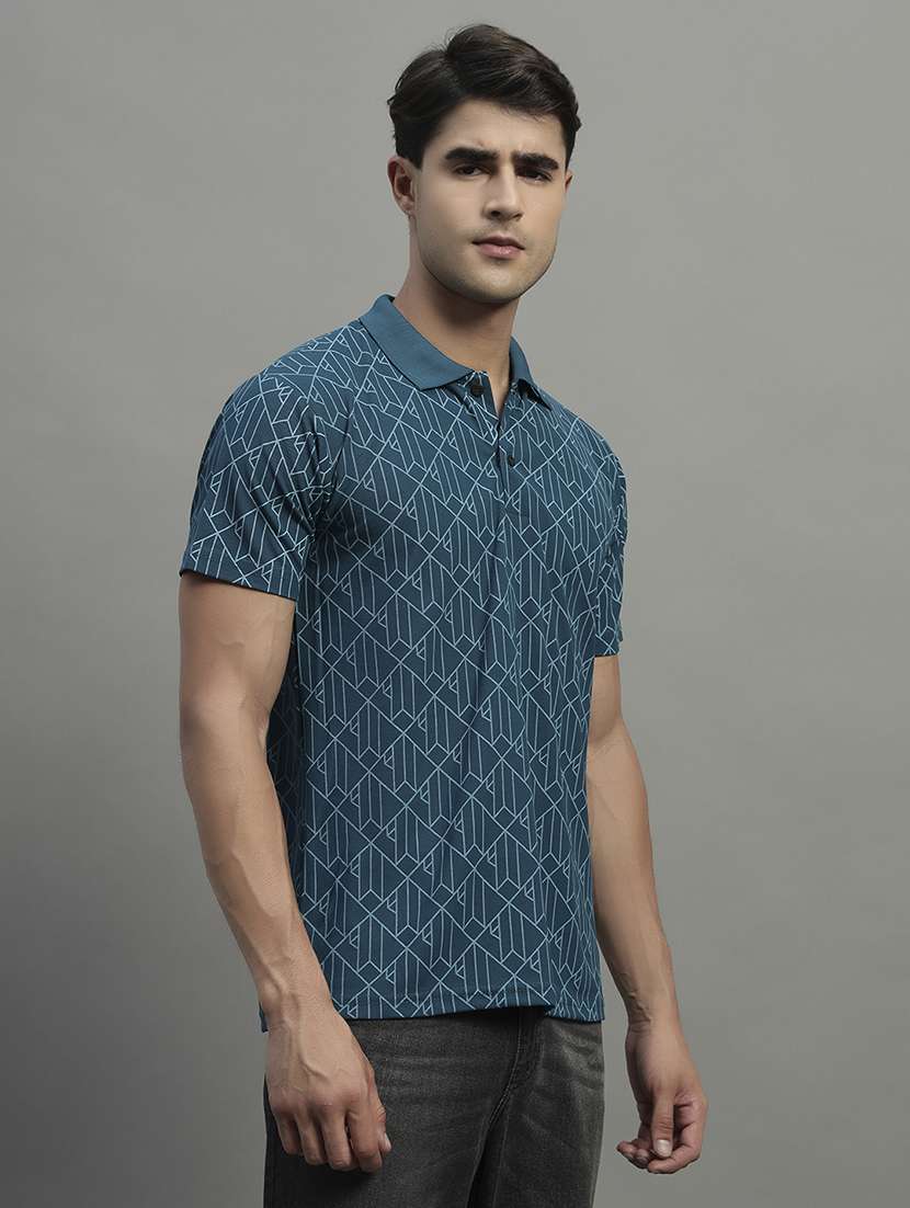 men printed short sleeve regular fit polo t-shirt - 21989849 -  Standard Image - 1
