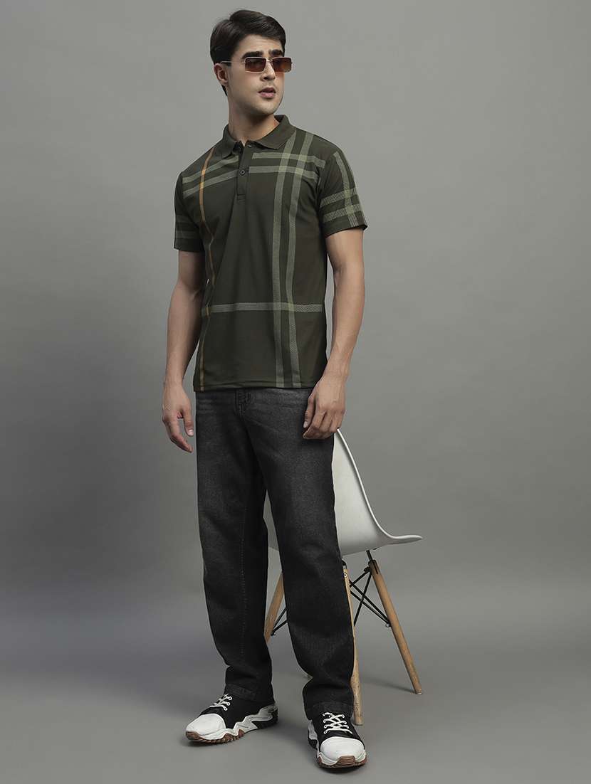 men checkered short sleeve regular fit polo t-shirt - 21989850 -  Standard Image - 4