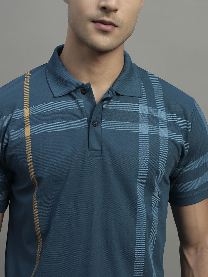 men checkered short sleeve regular fit polo t-shirt - 21989852 - Standard Image - 4