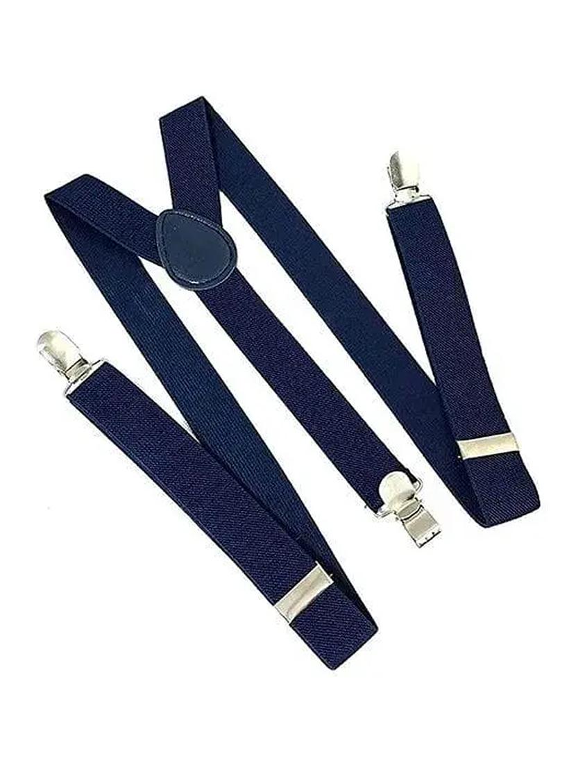 men solid plain blue fabric suspenders - 21989927 -  Standard Image - 1