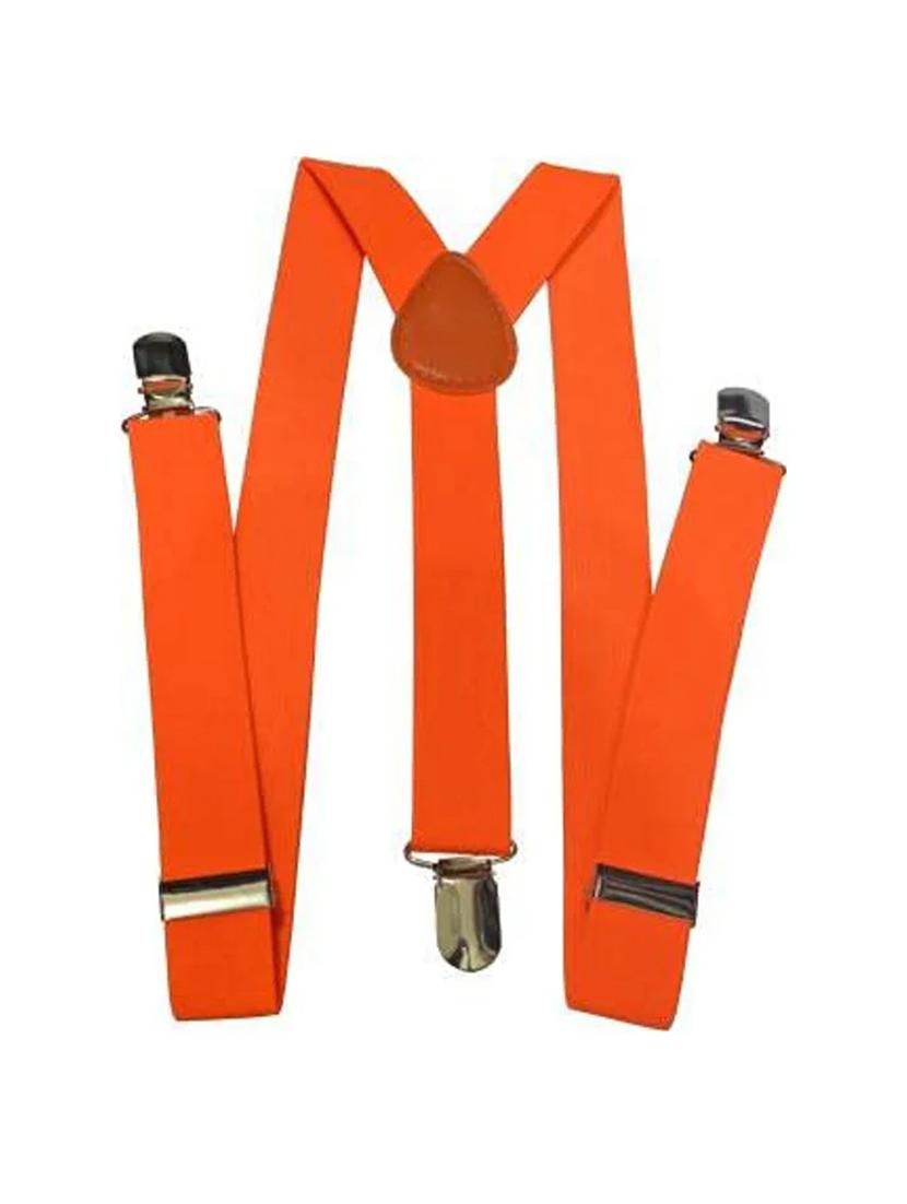 men solid plain orange fabric suspenders - 21989928 -  Standard Image - 1