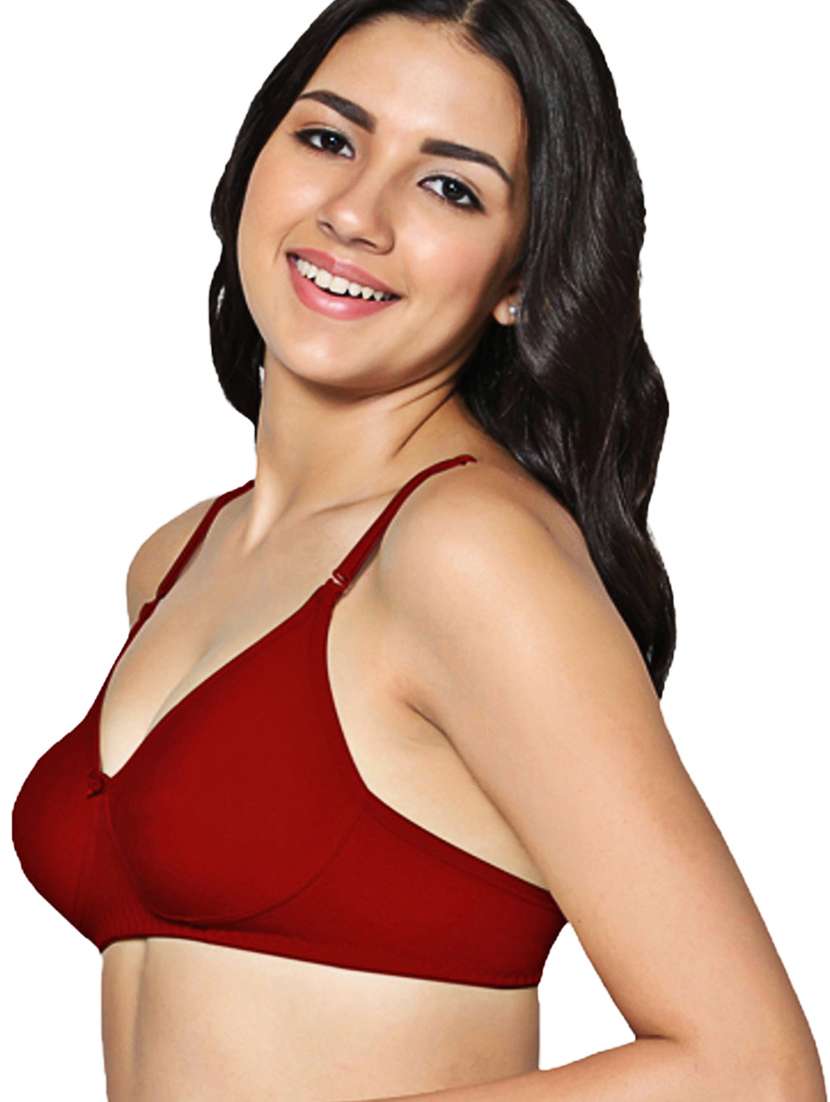 women solid lightly padded t-shirt bra - 21990968 -  Standard Image - 1