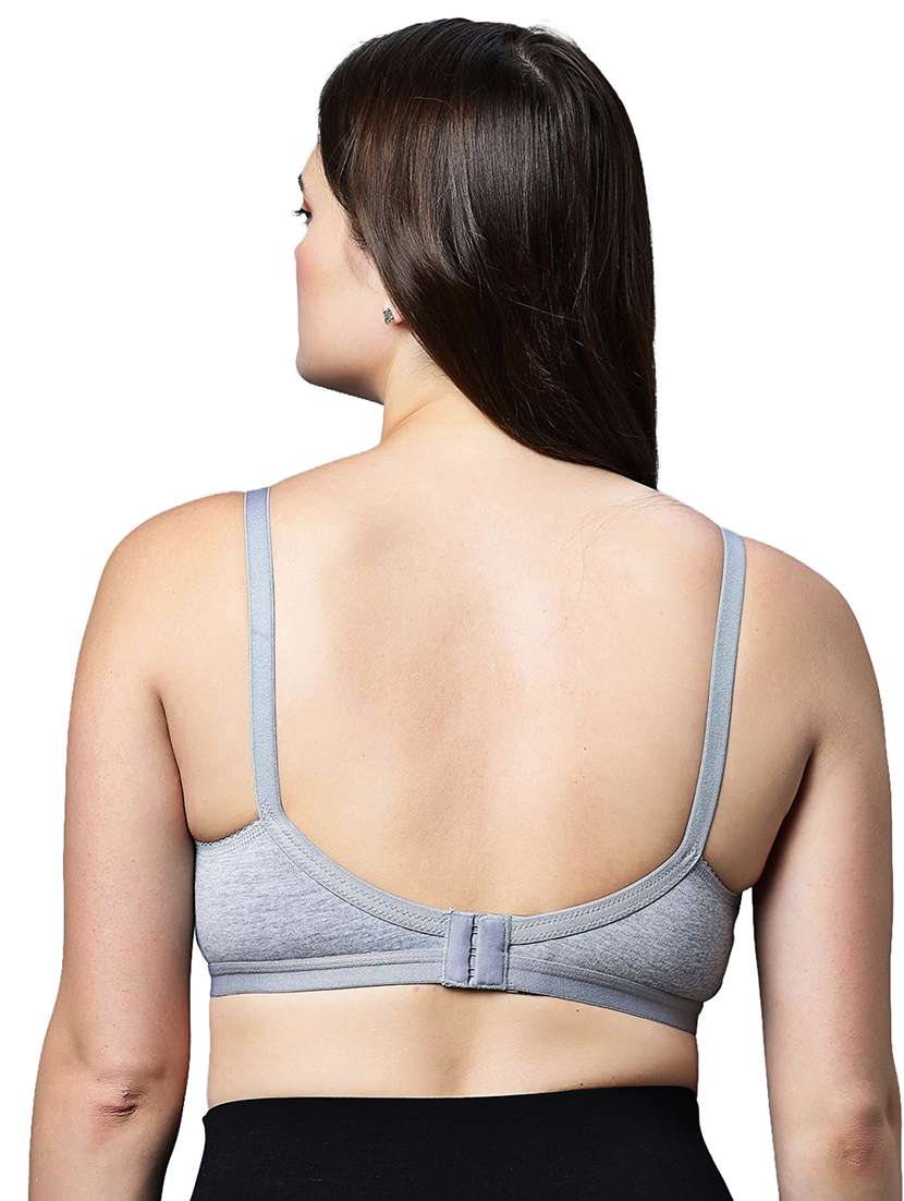 wome grey solid non wired t-shirt bra - 21991049 -  Standard Image - 1