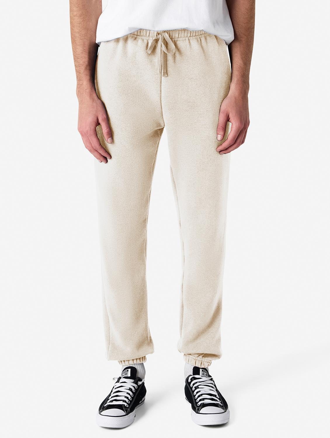 men cream solid relaxed fit jogger