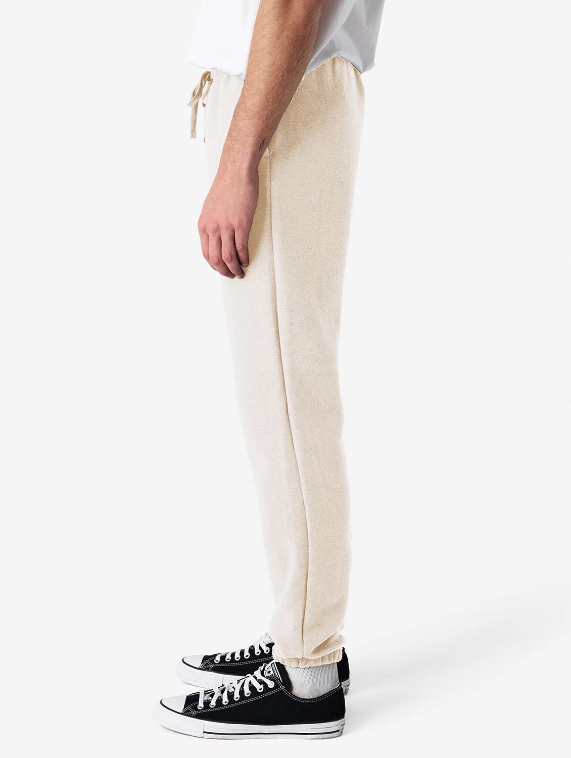 men cream solid relaxed fit jogger - 21991074 -  Standard Image - 1