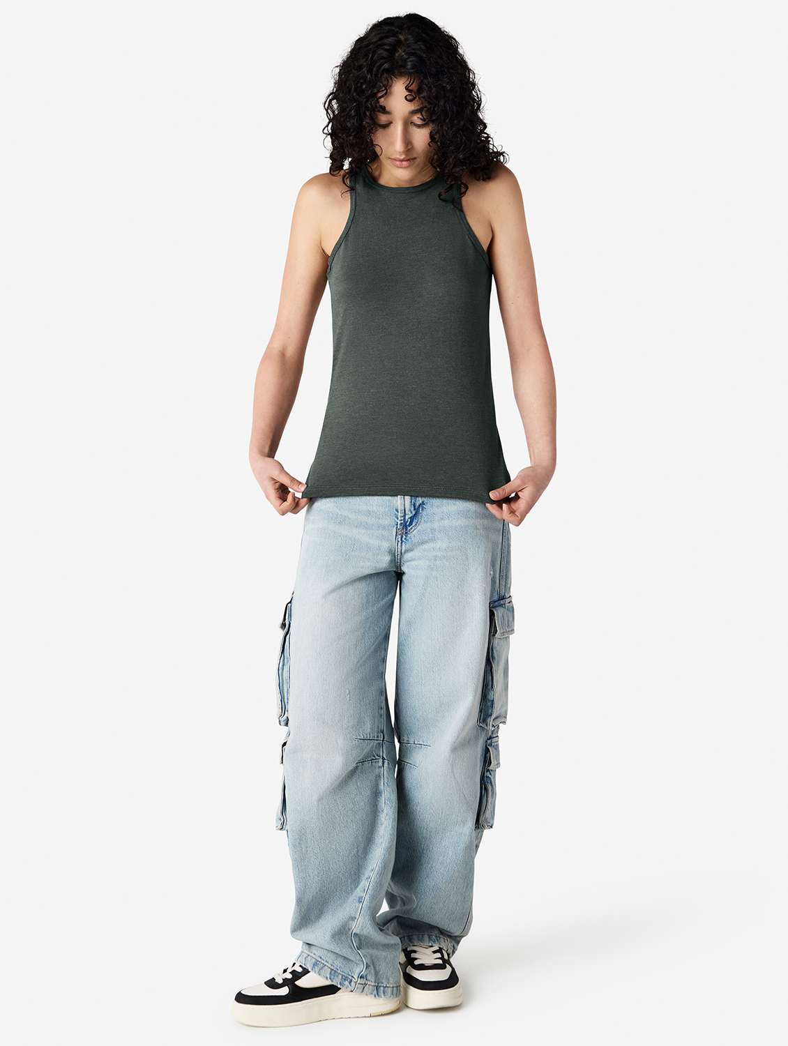 women solid sleeveless tank top - 21991076 -  Standard Image - 4